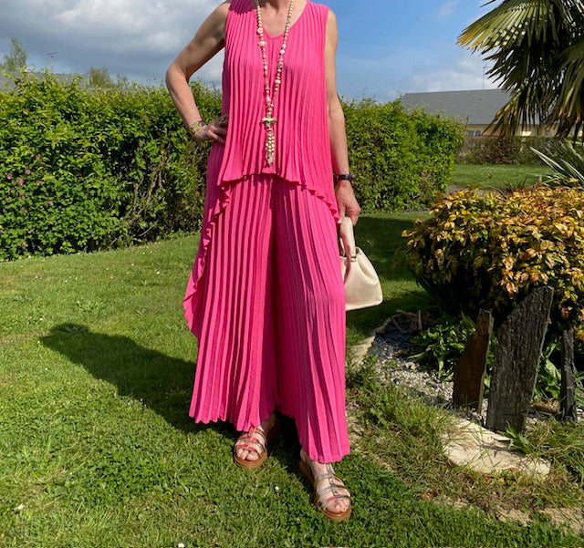 ENSEMBLE PANTALON  PALMA    FUSHIA   TAILLE UNIQUE 36/46