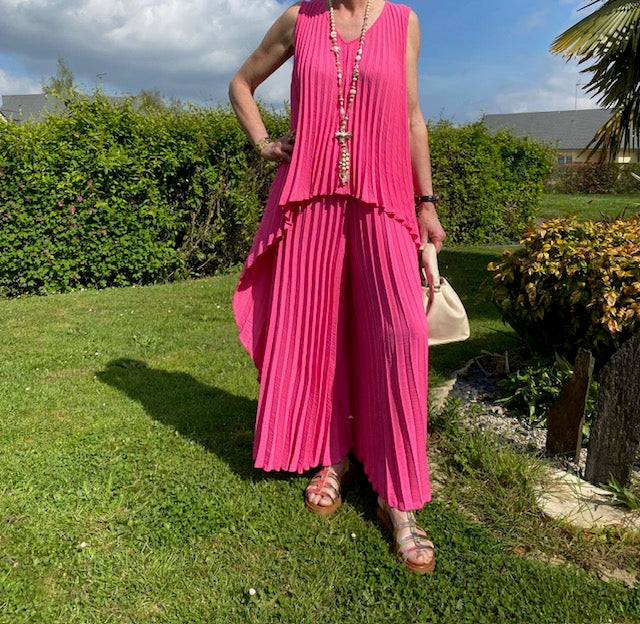 ENSEMBLE PANTALON  PALMA    FUSHIA   TAILLE UNIQUE 36/46