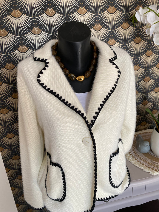 VESTE CHACHA ECRU   TU 36/42
