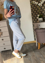 PANTALON RAYE BLEU CIEL  TU 38/44