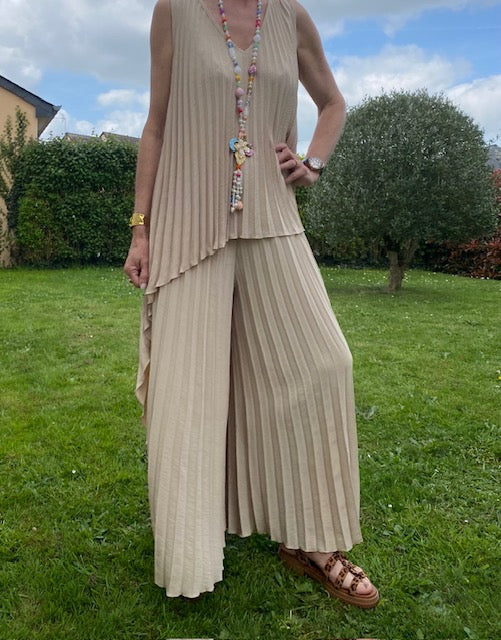 ENSEMBLE  PANTALON PALMA    ECRU    TAILLE UNIQUE 36/46