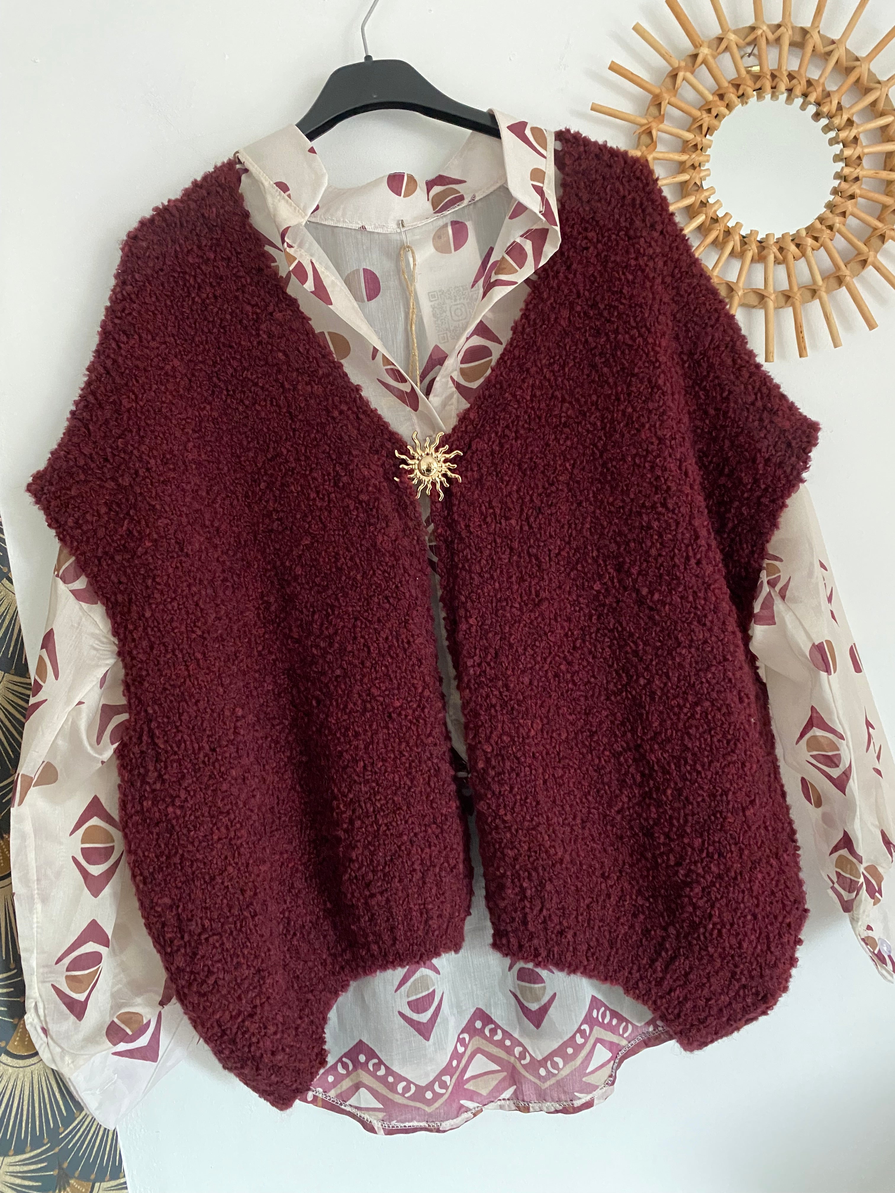 BLOUSE  TENCEL CORINNE BRODEAUX ET CHOCO  TU 36/42 PETIT 44