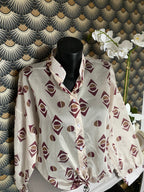 BLOUSE  TENCEL CORINNE BRODEAUX ET CHOCO  TU 36/42 PETIT 44