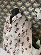 BLOUSE  TENCEL CORINNE BRODEAUX ET CHOCO  TU 36/42 PETIT 44