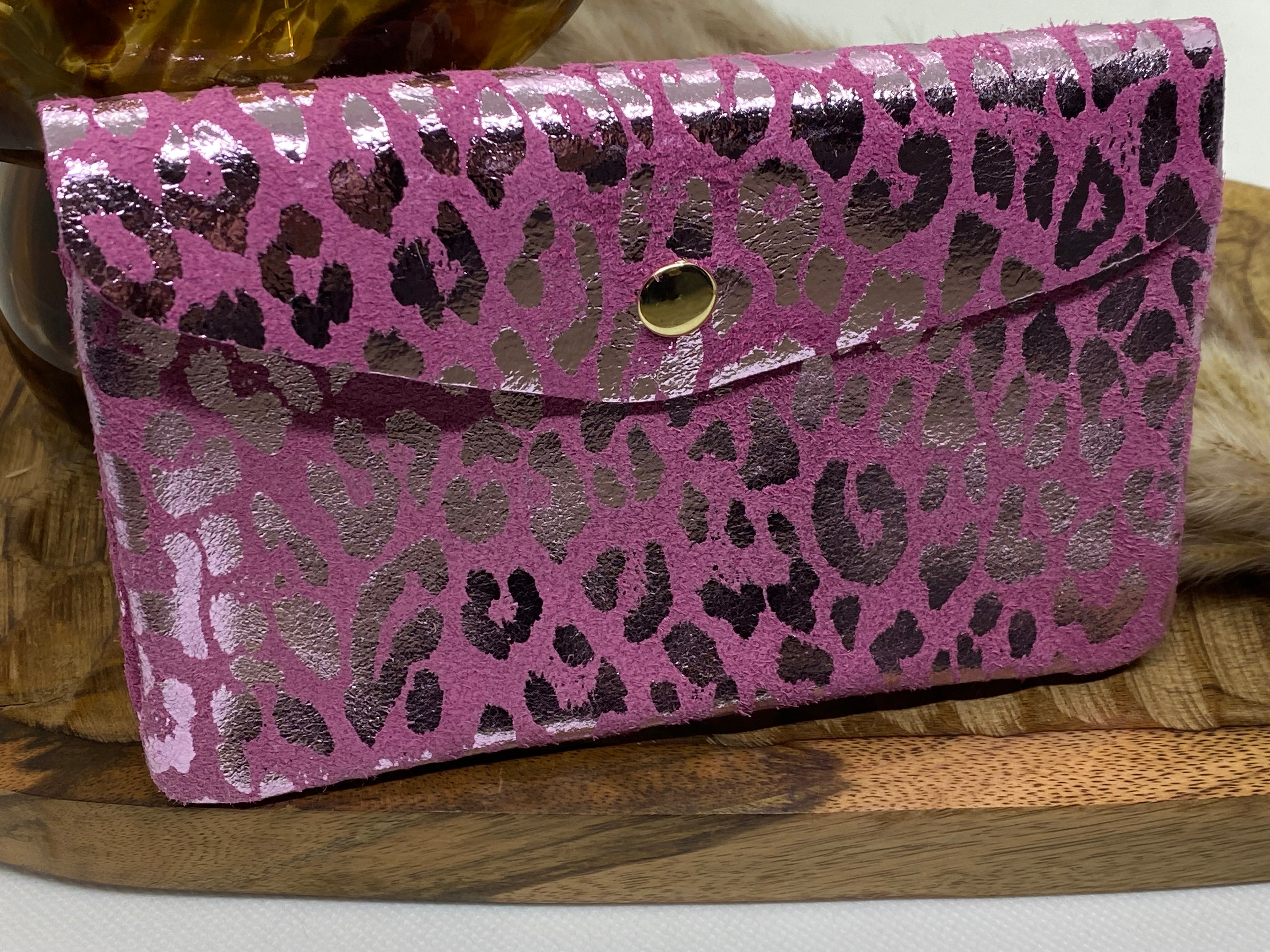 PORTE -MONNAIES CUIR ITALIEN ROSE