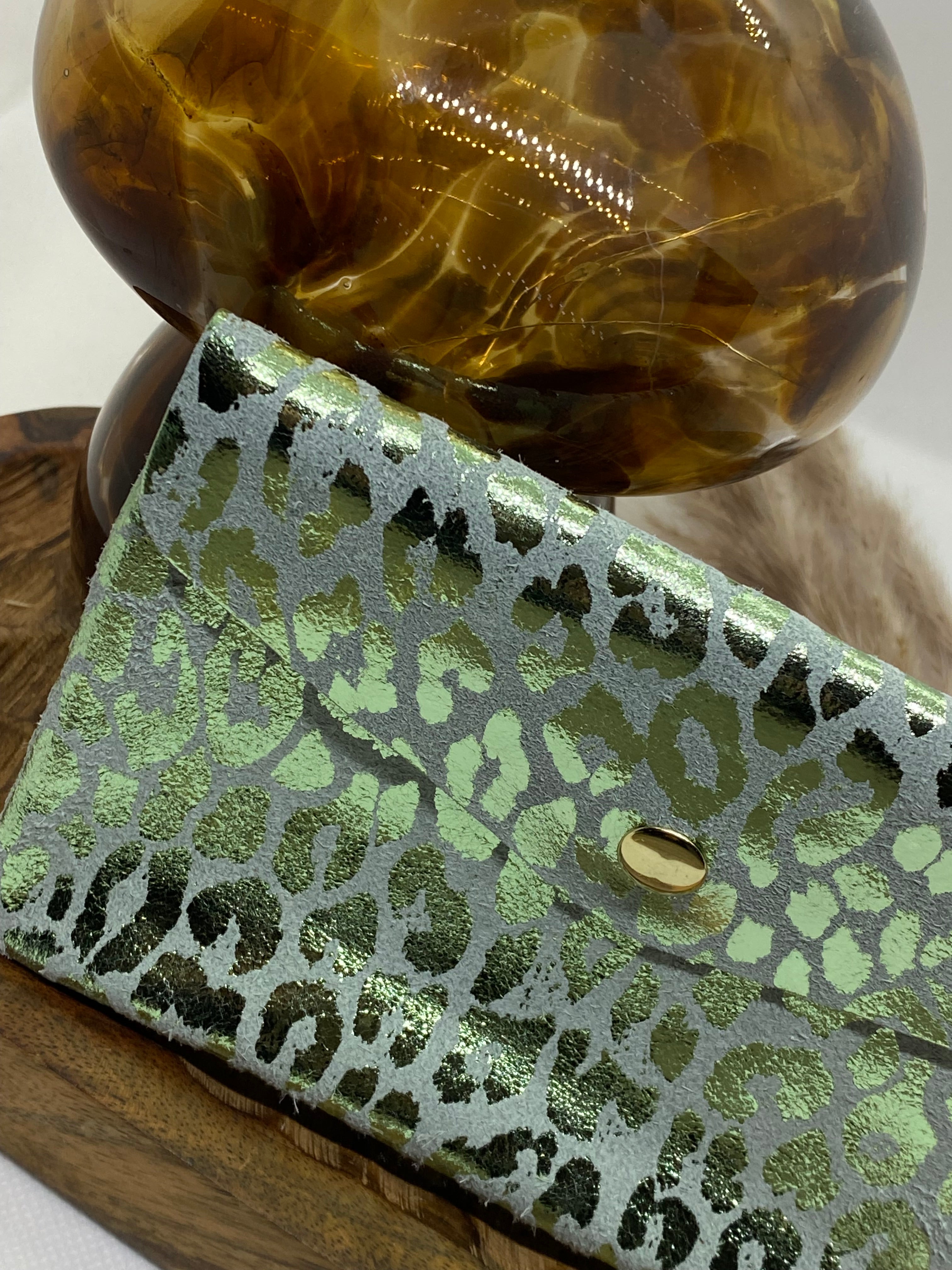 PORTE -MONNAIES CUIR ITALIEN VERT D'EAU