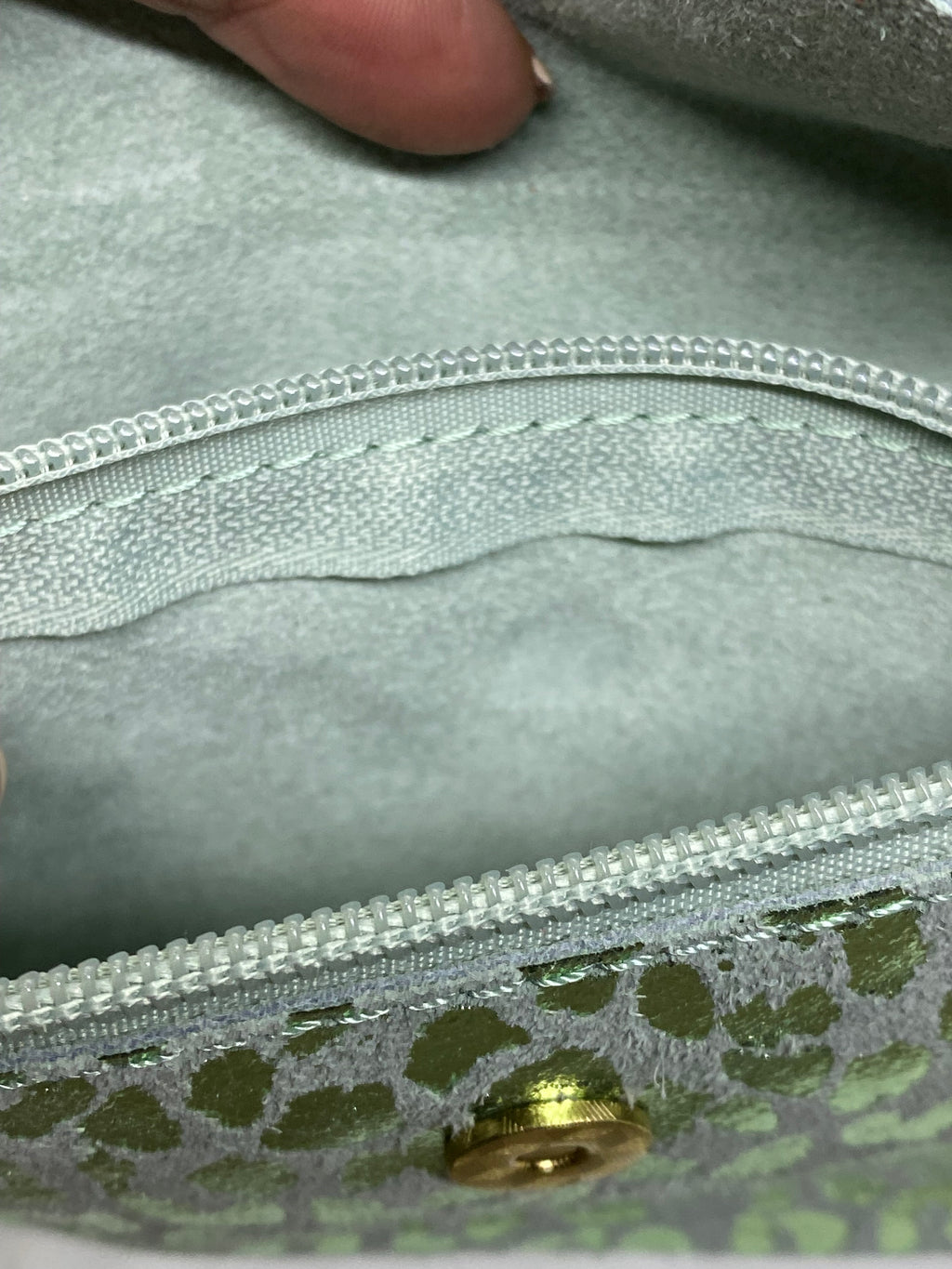 PORTE -MONNAIES CUIR ITALIEN VERT D'EAU