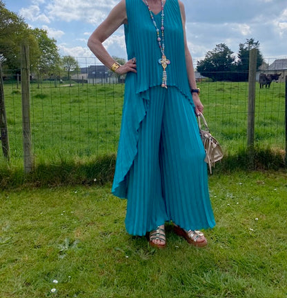 ENSEMBLE PANTALON  PALMA    BLEU CANARD   TAILLE UNIQUE 36/46