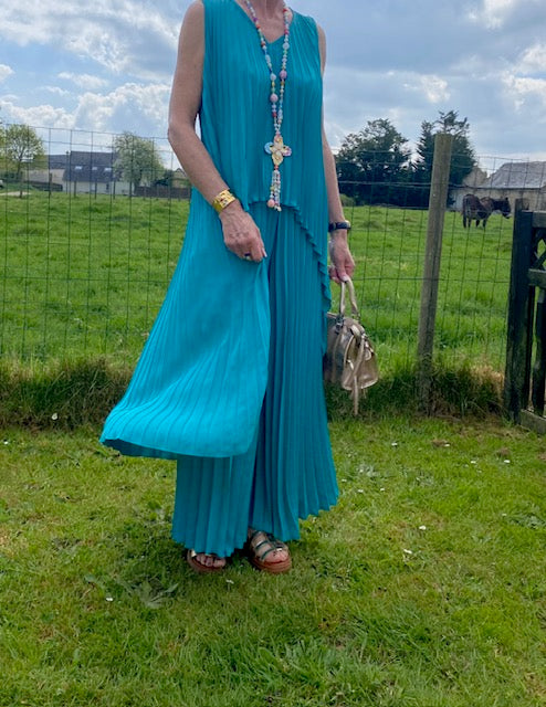 ENSEMBLE PANTALON  PALMA    BLEU CANARD   TAILLE UNIQUE 36/46