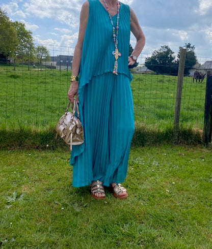 ENSEMBLE PANTALON  PALMA    BLEU CANARD   TAILLE UNIQUE 36/46