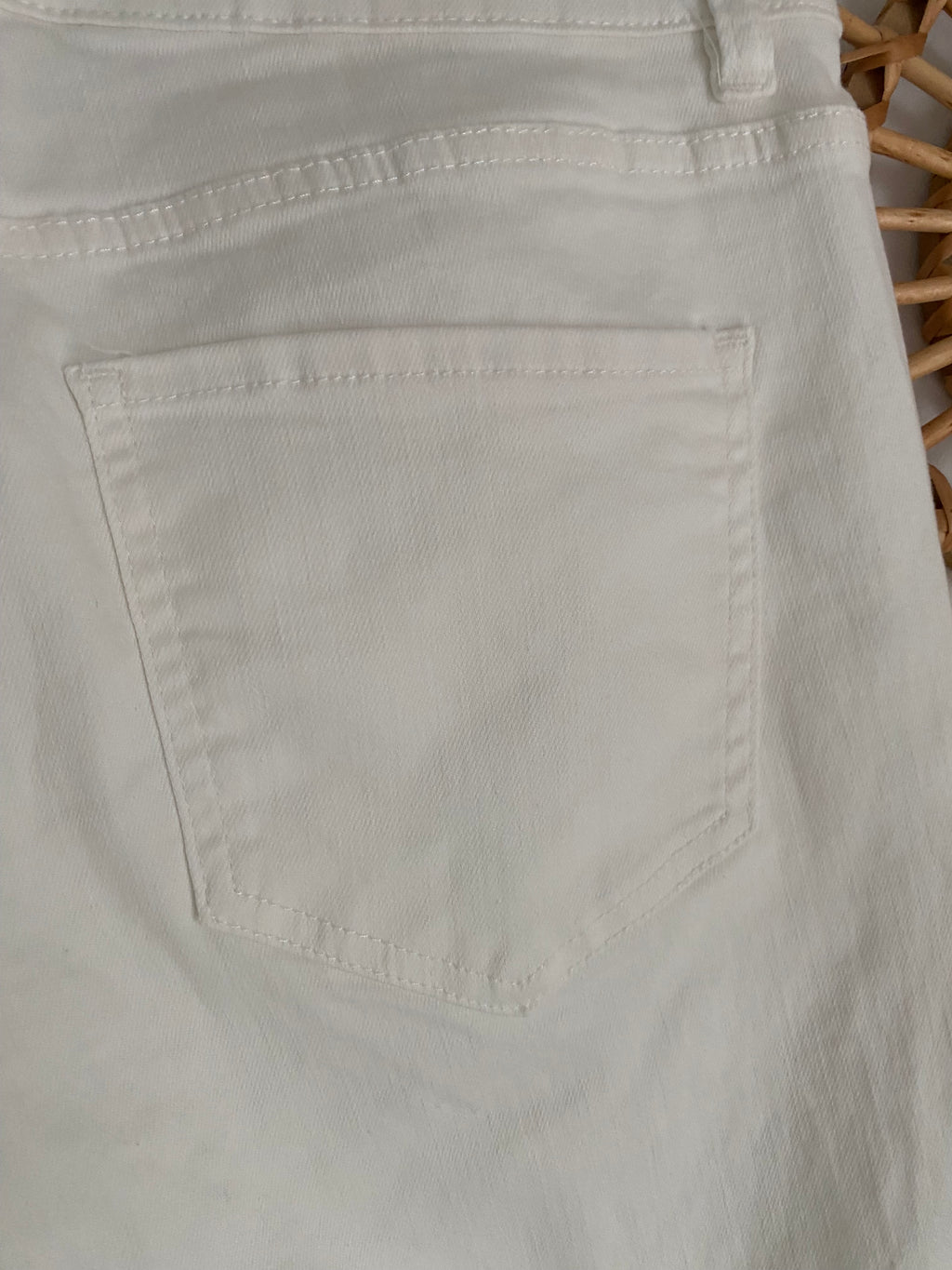 PANTALON JEAN BLANC COEUR  TAILLES :S/M/L