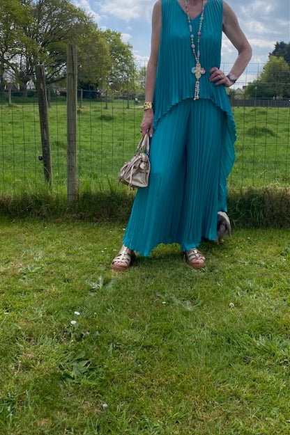 ENSEMBLE PANTALON  PALMA    BLEU CANARD   TAILLE UNIQUE 36/46