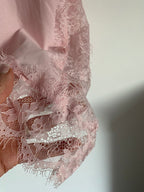 T-SHIRT DENTELLE ROSE   TU 36/44