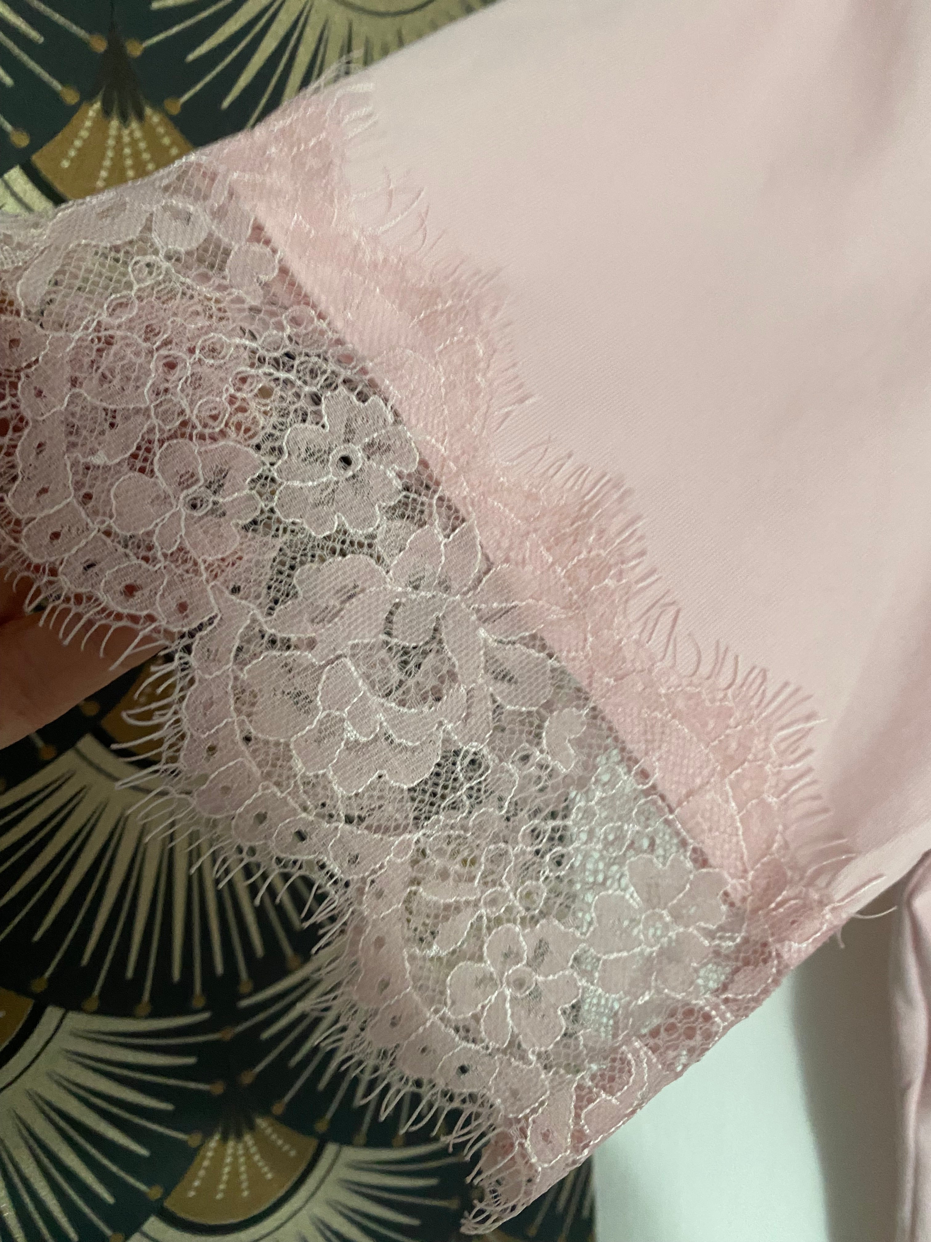 T-SHIRT DENTELLE ROSE   TU 36/44
