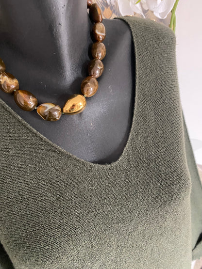 PULL BOUTONS DORES  KAKI 36/44