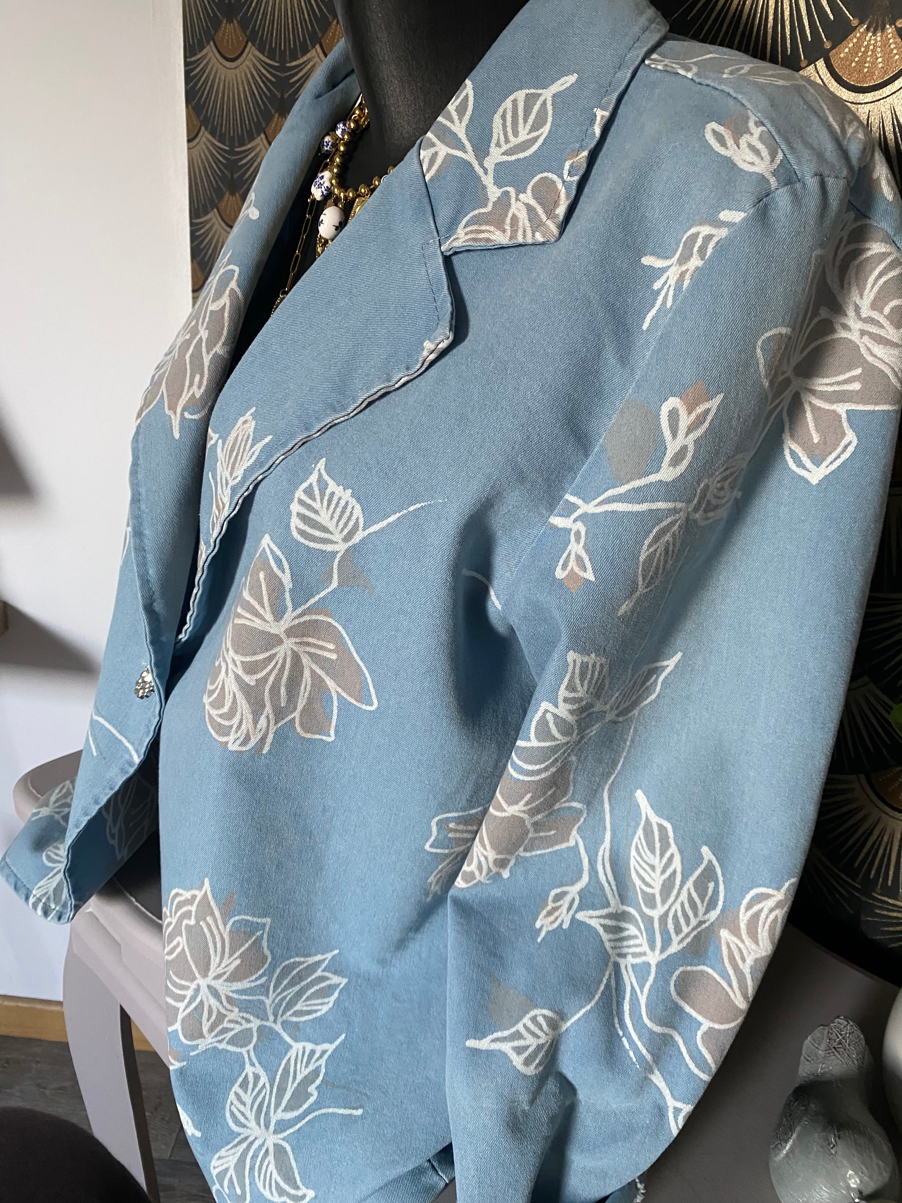 VESTE JEAN FLEUR CARLA  TU 38/44