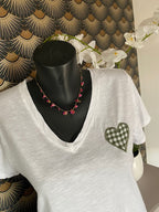 TEE SHIRT COEUR VICHY   6 COULEURS  36/42