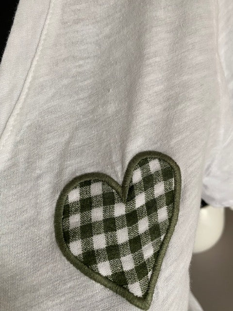 TEE SHIRT COEUR VICHY   6 COULEURS  36/42