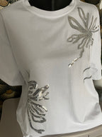 T- SHIRT CORINNE SEQUINS ARGENT   TU 40/46