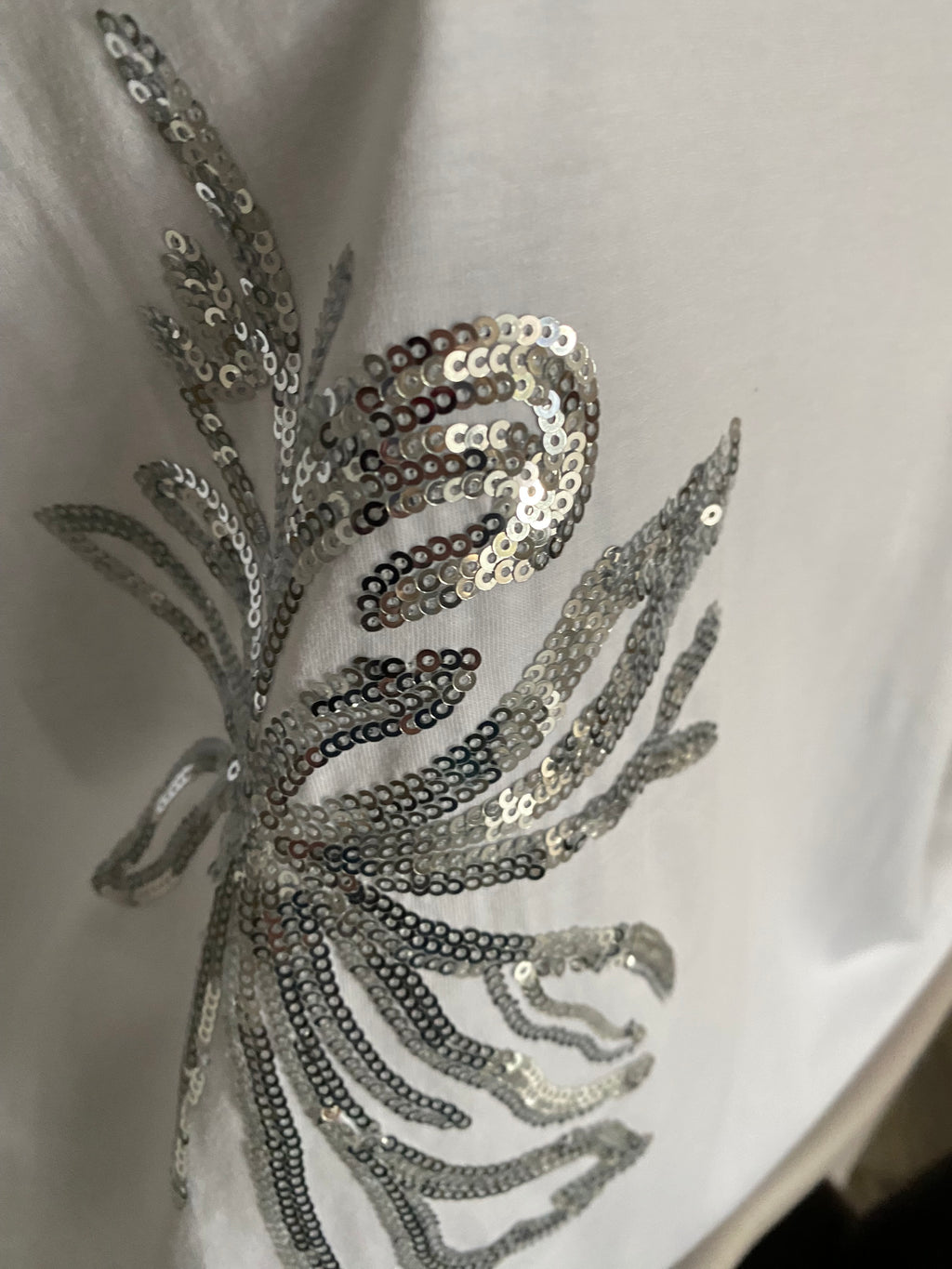 T- SHIRT CORINNE SEQUINS ARGENT   TU 40/46