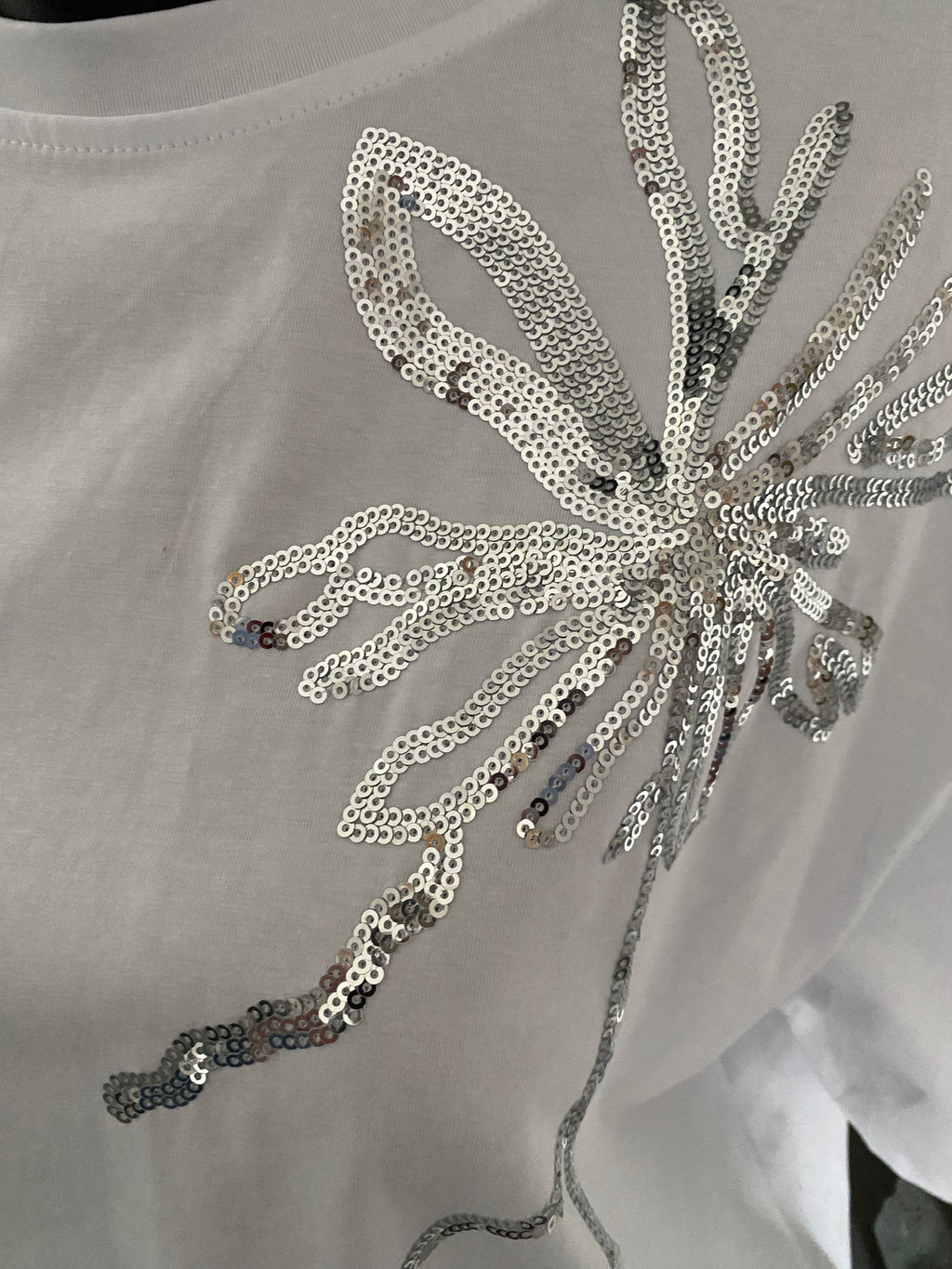 T- SHIRT CORINNE SEQUINS ARGENT   TU 40/46