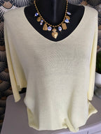 PULL FIN MILA TU 36/42  JAUNE PALE