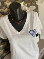 TEE SHIRT COEUR VICHY   6 COULEURS  36/42