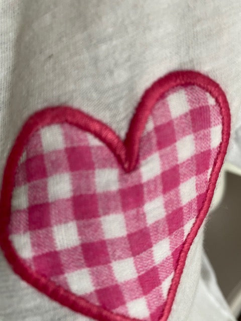 TEE SHIRT COEUR VICHY   6 COULEURS  36/42