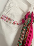 PANTALON ORNADO FLEUR PERLES BLANC   TAILLES S /M/ L/ XL/ XXL