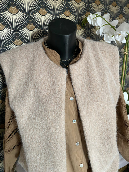 GILET TEDY BEIGE  TU 36/42