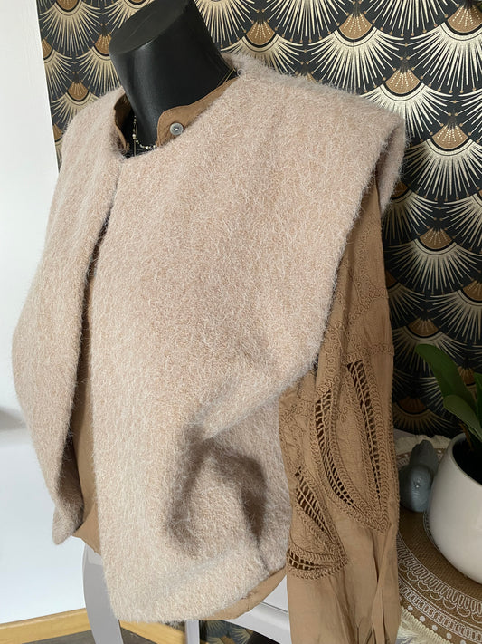 GILET TEDY BEIGE  TU 36/42