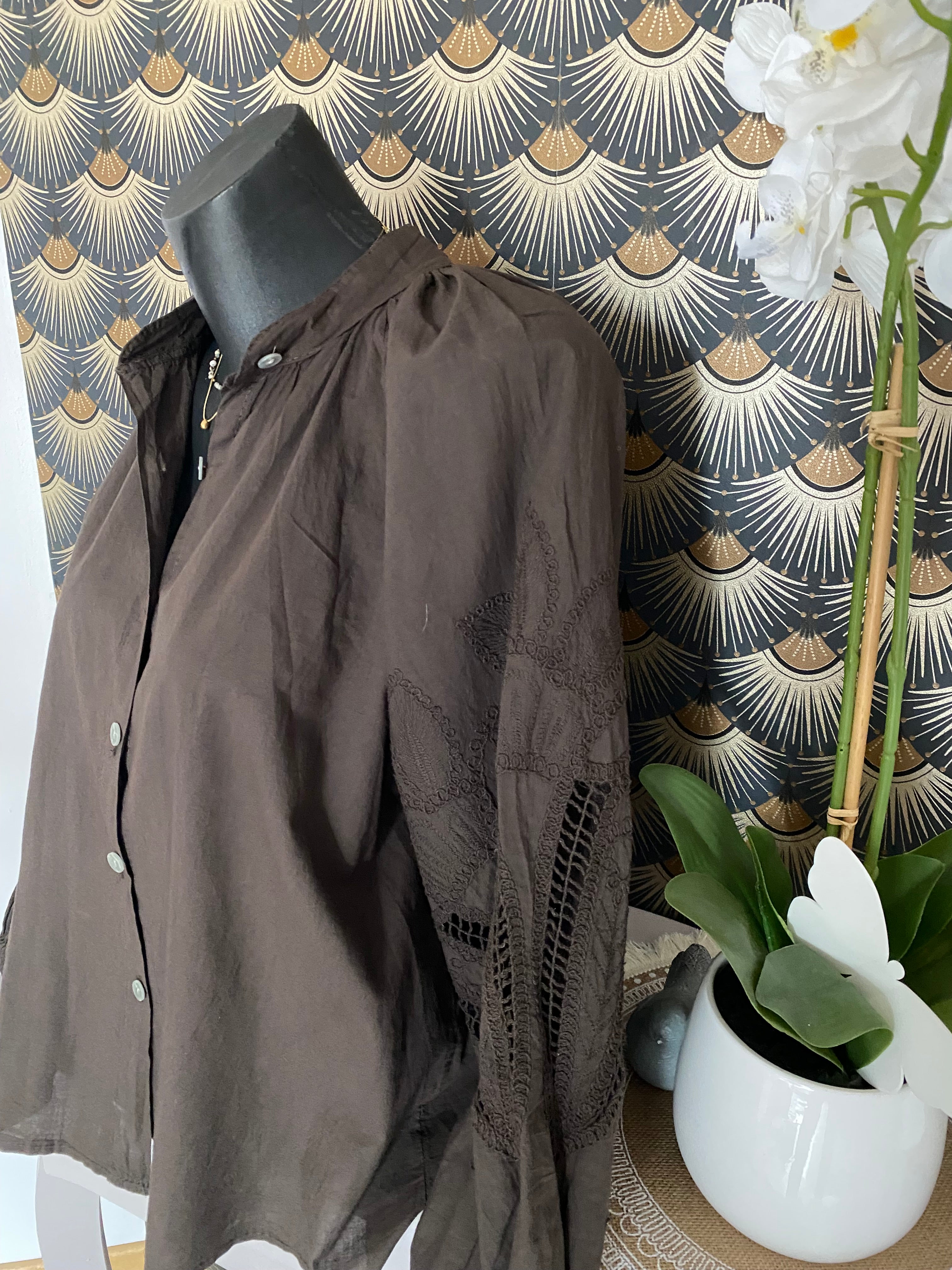 BLOUSE BRODEE ANDY CHOCO TU 36/44