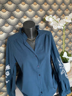 CHEEMISE BRODEE ISY BLEU MARINE    TU 36/44
