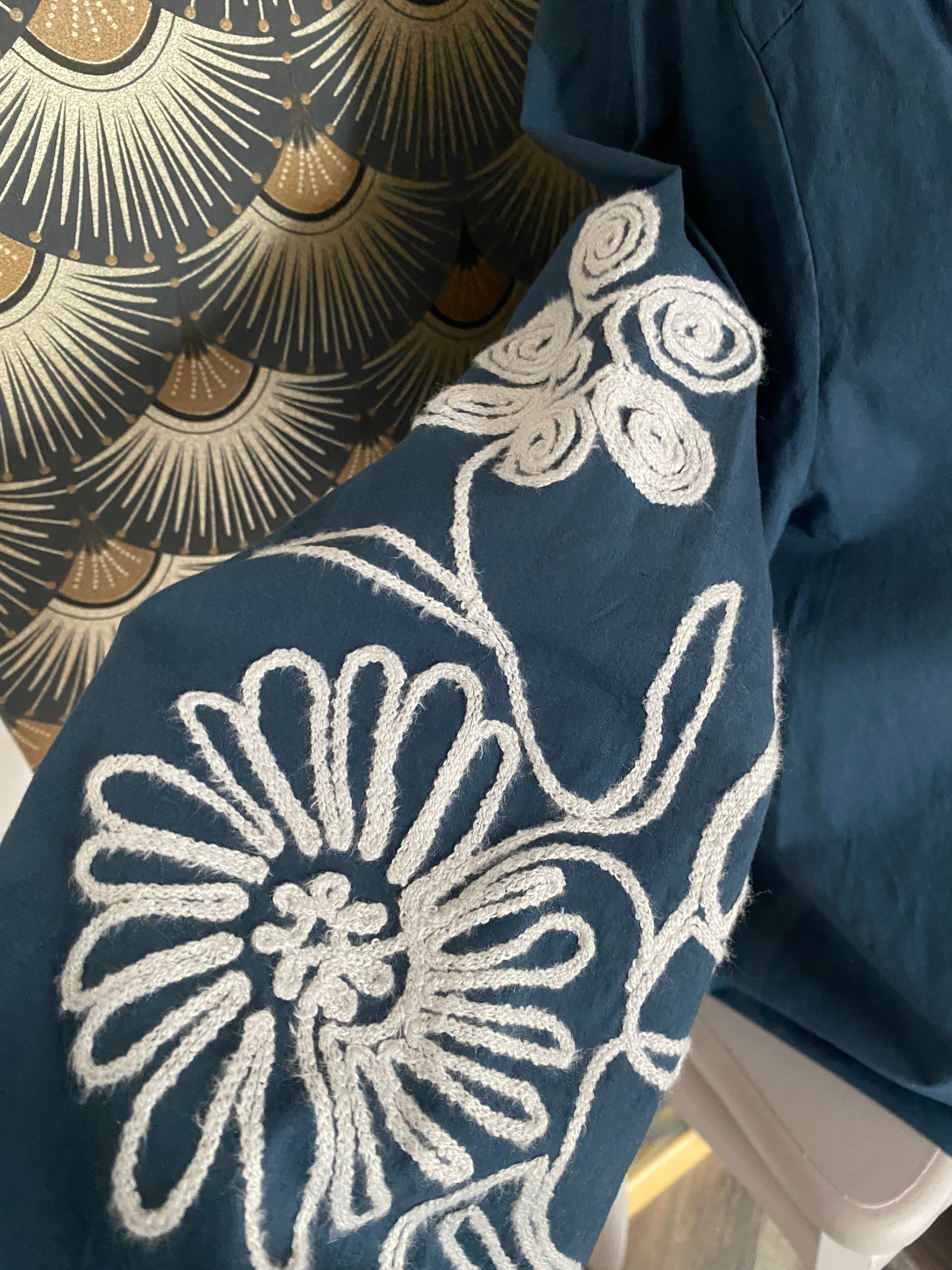 CHEEMISE BRODEE ISY BLEU MARINE    TU 36/44