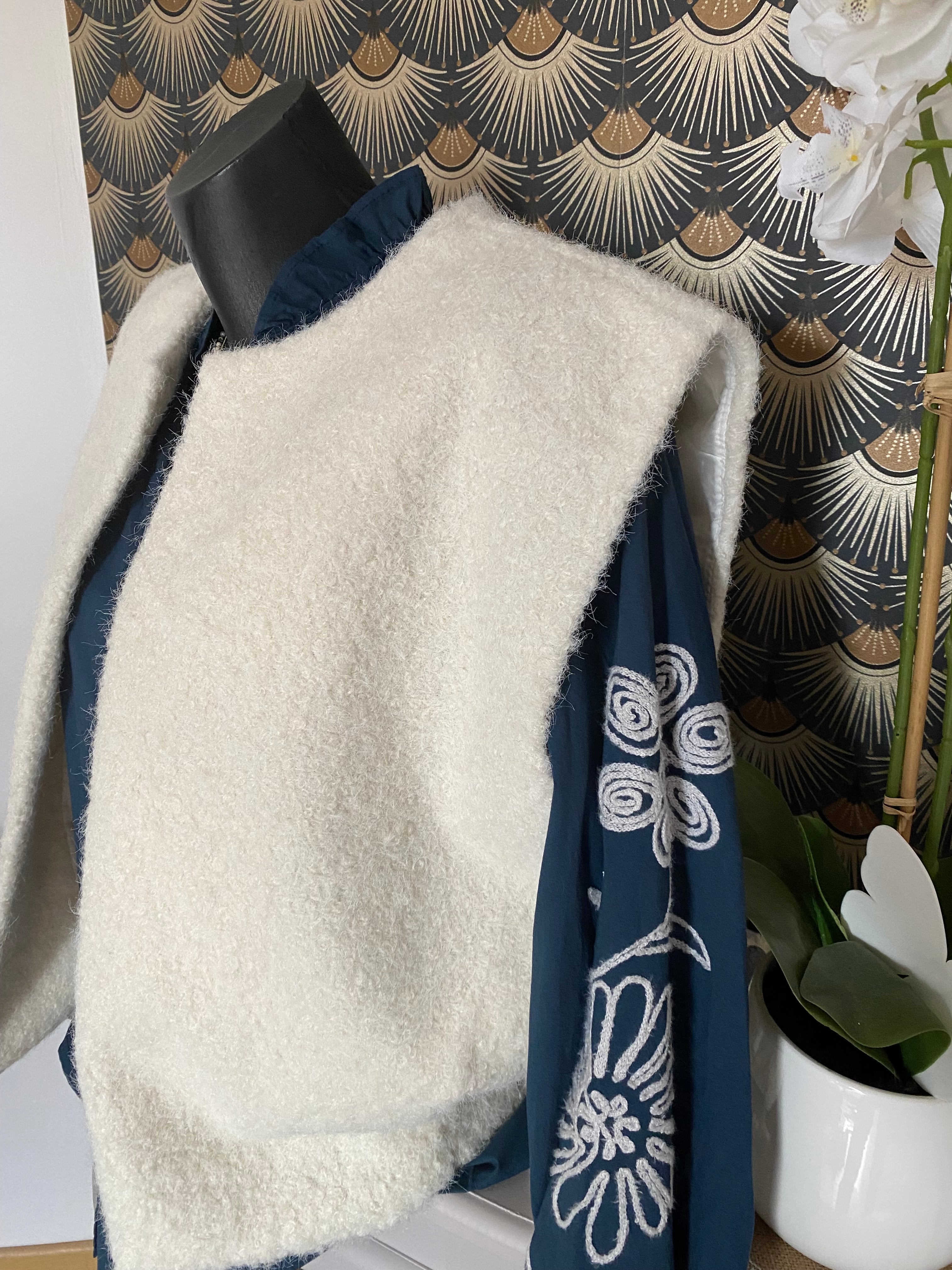 CHEEMISE BRODEE ISY BLEU MARINE    TU 36/44