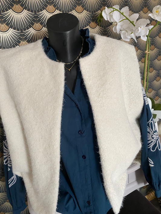 GILET TEDY ECRU  TU 36/42