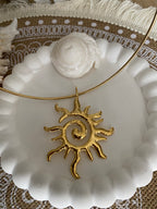 COLLIER RIGIDE  SOLEIL  ACIER INOXYDABLE