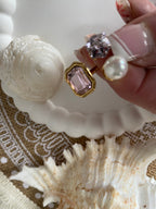 BAGUE GEOMETRIQUE ROSE  ACIER INOXYDABLE