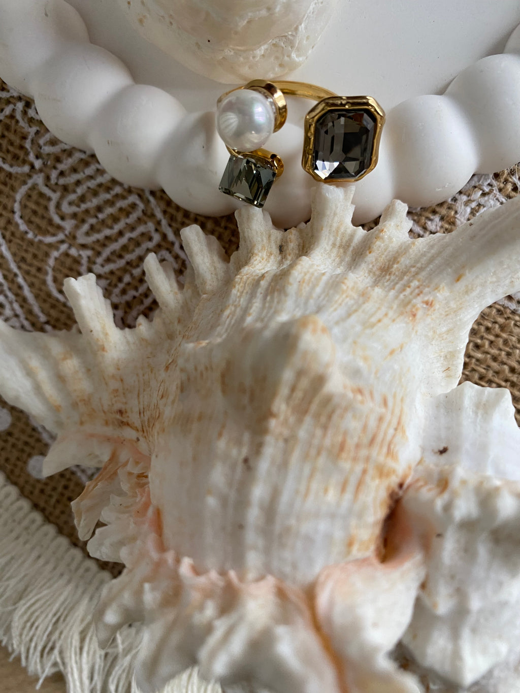 BAGUE GEOMETRIQUE GRISE  ACIER INOXYDABLE