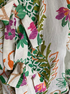 BLOUSE FLEURS AVEC NOEUDS  36/40 PETIT 42   5 COULEURS