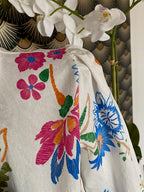 BLOUSE FLEURS AVEC NOEUDS  36/40 PETIT 42   5 COULEURS