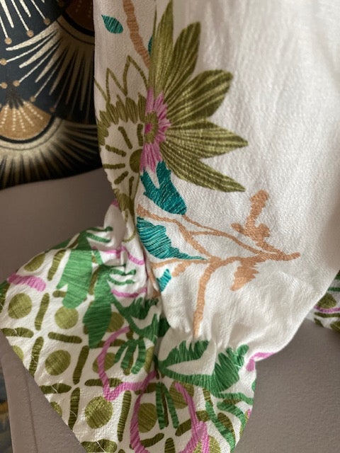 BLOUSE FLEURS AVEC NOEUDS  36/40 PETIT 42   5 COULEURS