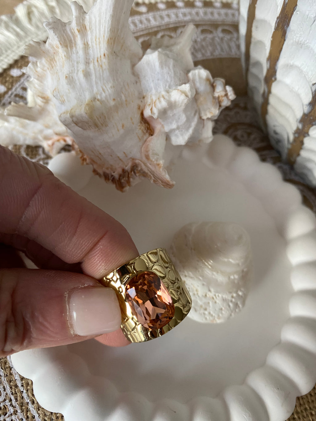 BAGUE BOHM CRISTAL SAUMON