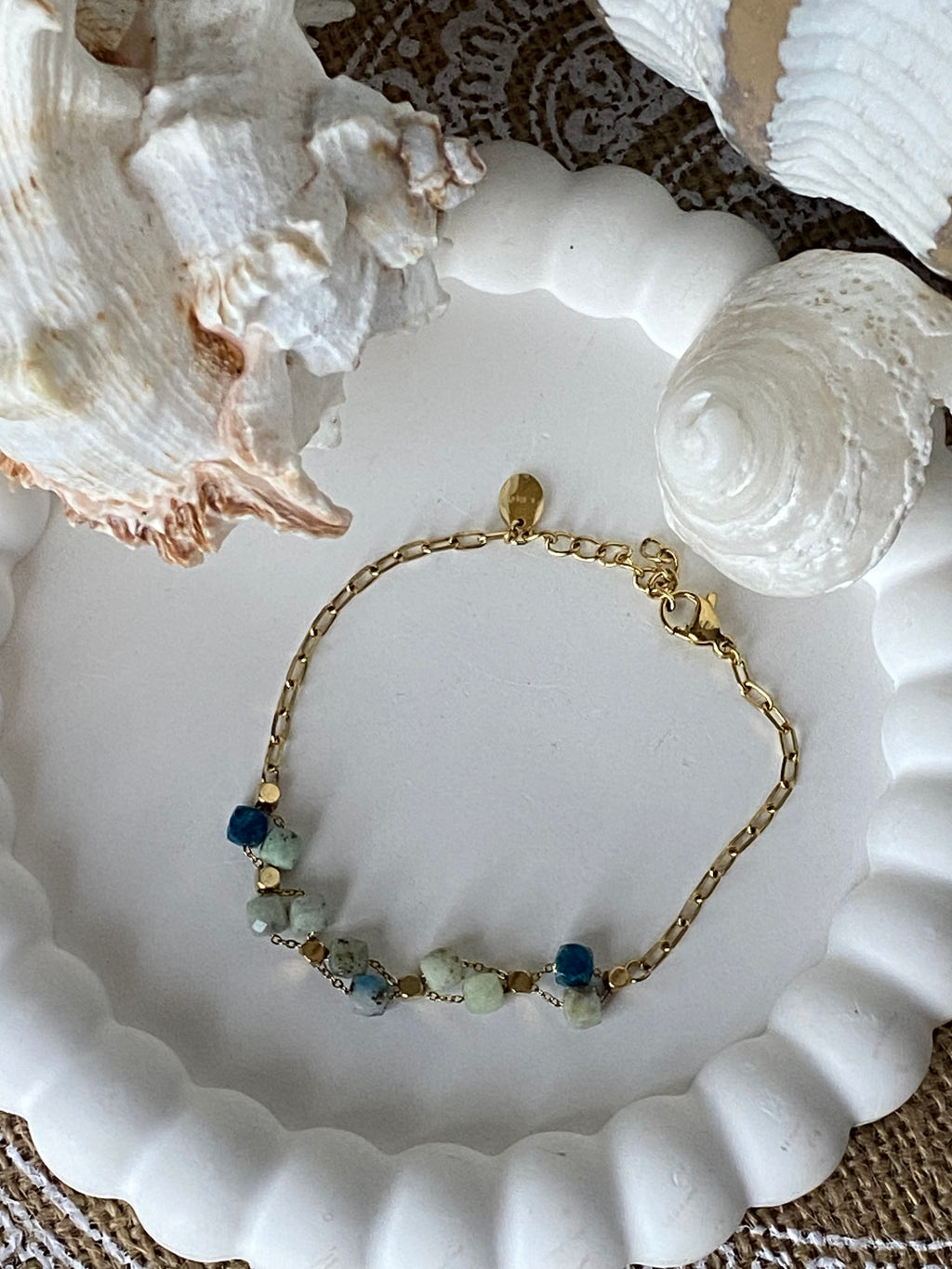 BRACELET BOHM AGATE  BLEUE  PIERRE NATURELLE