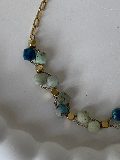 BRACELET BOHM AGATE  BLEUE  PIERRE NATURELLE