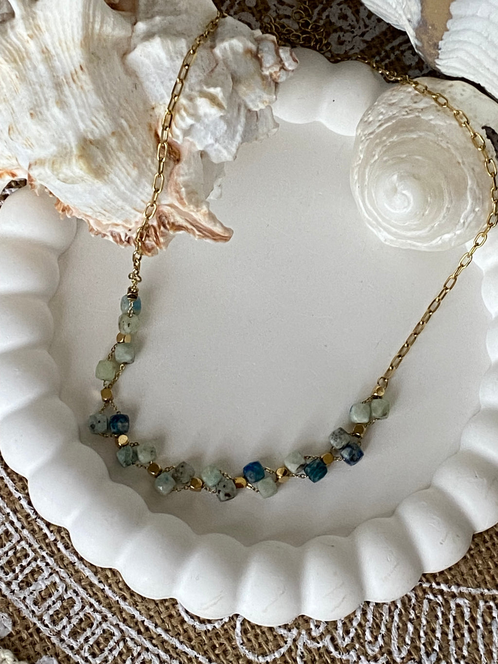 COLLIER BOHM  AGATE BLEUE   PIERRE NATURELLE