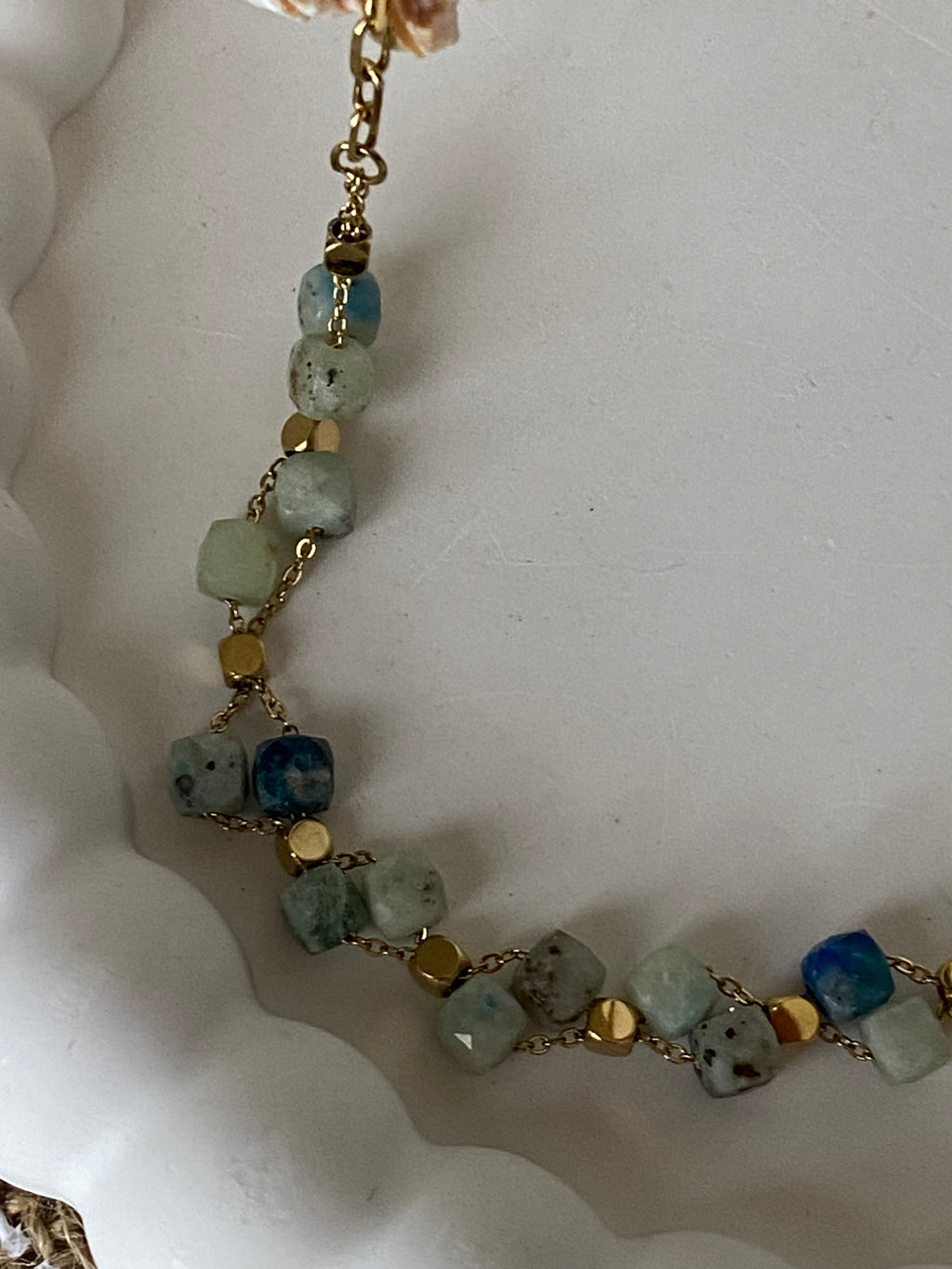 COLLIER BOHM  AGATE BLEUE   PIERRE NATURELLE