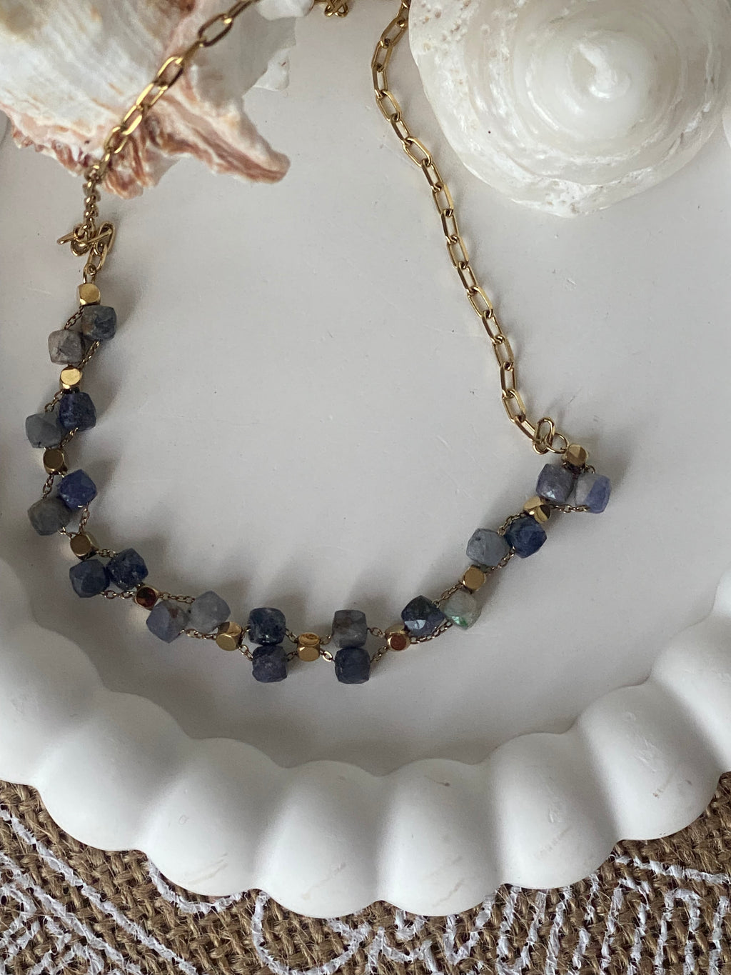 COLLIER BOHM TOURMALINE BLEUE  PIERRE NATURELLE
