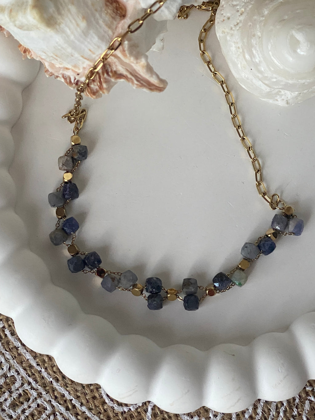 COLLIER BOHM TOURMALINE BLEUE  PIERRE NATURELLE