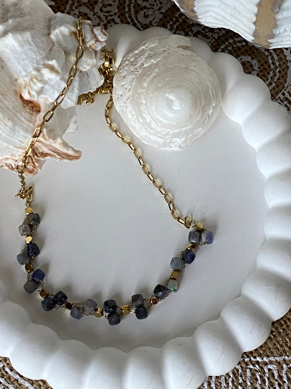 COLLIER BOHM TOURMALINE BLEUE  PIERRE NATURELLE
